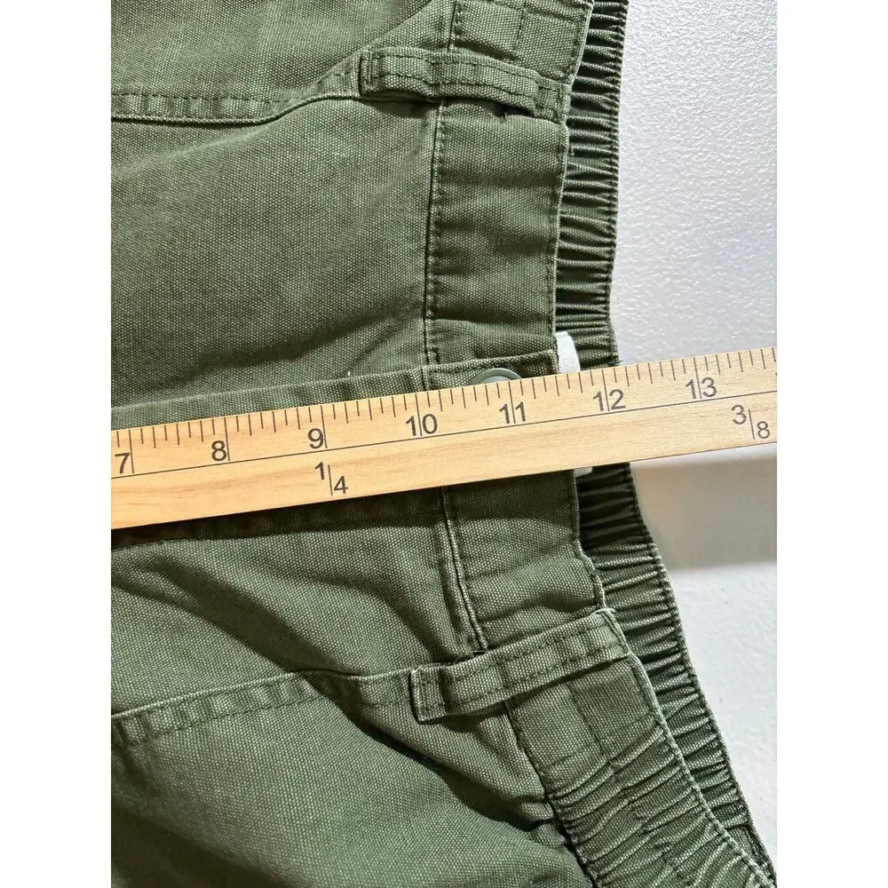 Aeropostale Army Green Cargo Pants Women's Large Elastic Waist‎ Straight Leg - Picture 6 of 11